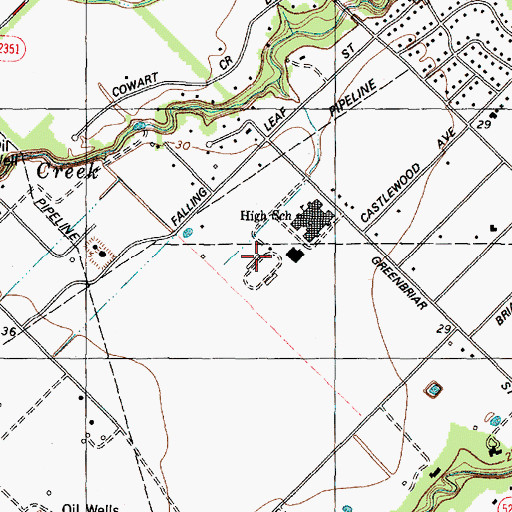 Topographic Map of Henry Winston Stadium, TX