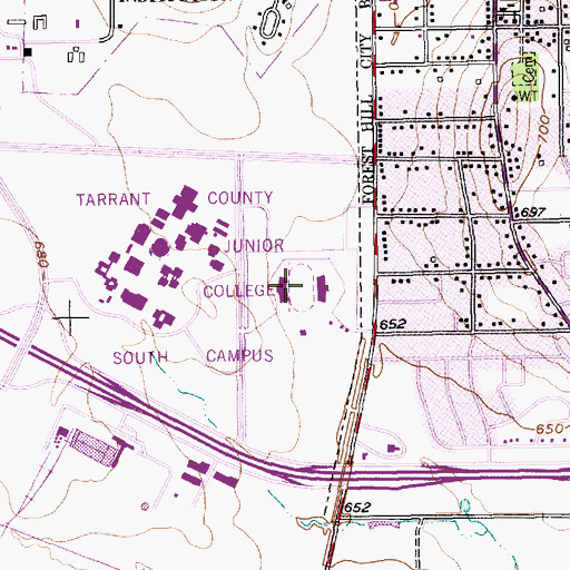 Topographic Map of Herman Clark Stadium, TX