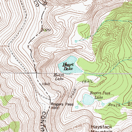Topographic Map of Heart Lake, CO