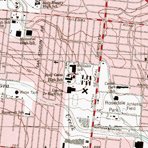 Topographic Map of Holy Cross Stadium, TX