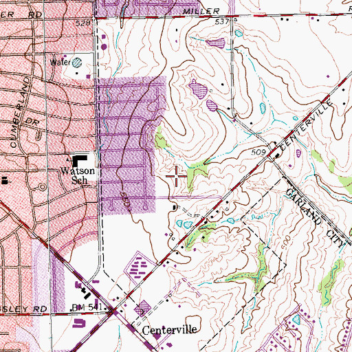 Topographic Map of Homer B Johnson Stadium, TX