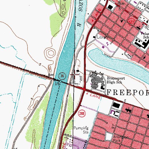 Topographic Map of Hopper Stadium, TX