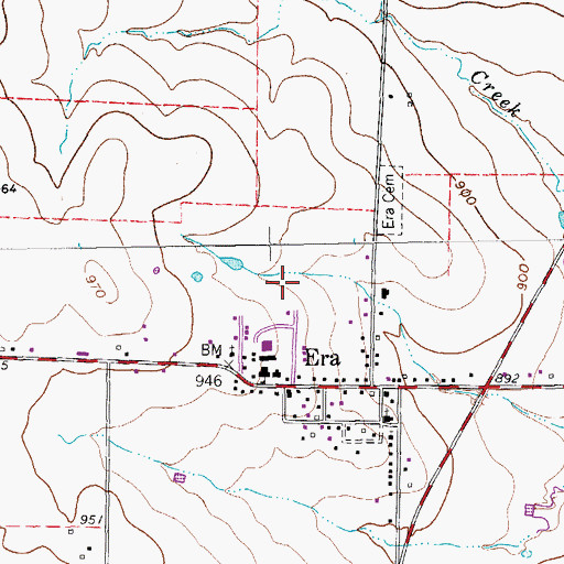 Topographic Map of Hornet Stadium, TX