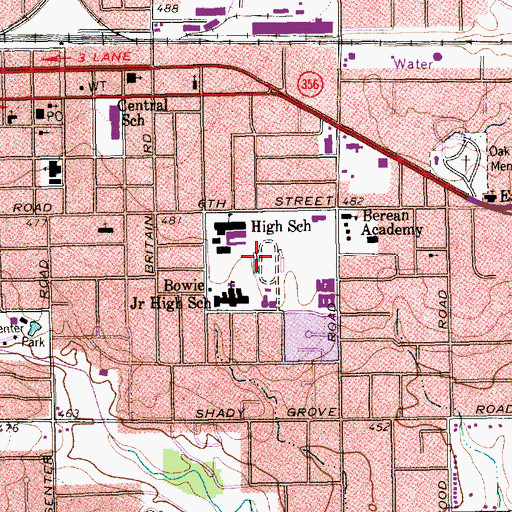 Topographic Map of Irving Schools Stadium, TX