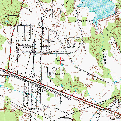 Topographic Map of Jack V Murphy Stadium, TX