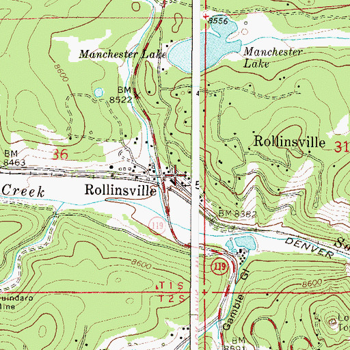 Topographic Map of Rollinsville, CO