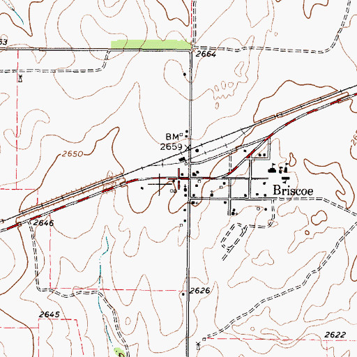 Topographic Map of Fort Elliott Cougar Field, TX