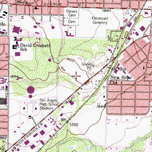 Topographic Map of Foster Field, TX