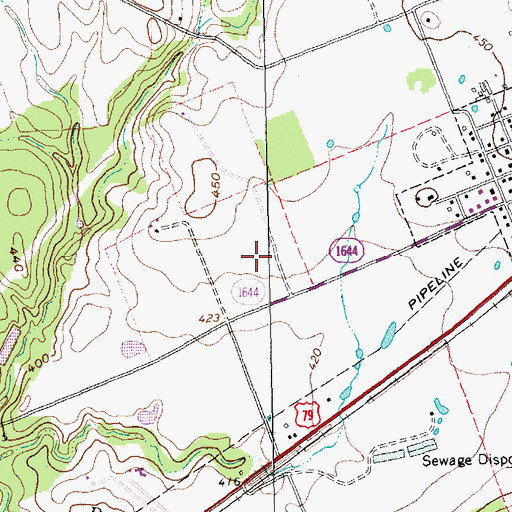Topographic Map of Franklin Lions Stadium, TX