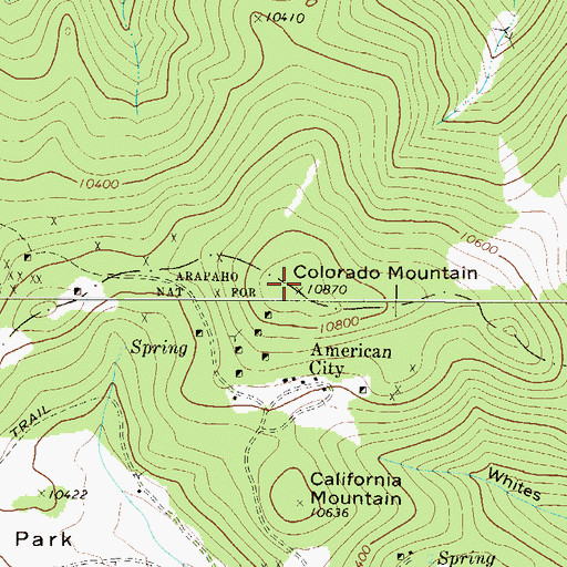 Topographic Map of Colorado Mountain, CO