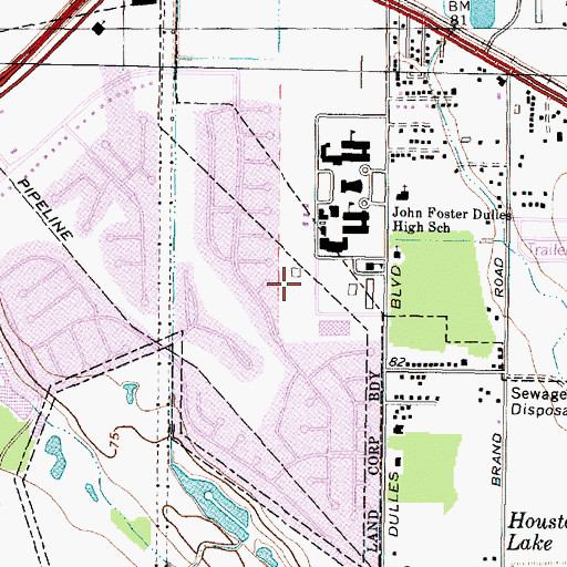 Topographic Map of Dulles High School Practice Stadium, TX