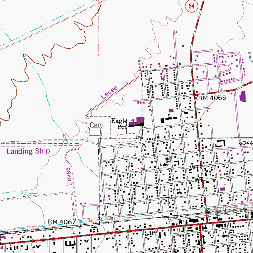 Topographic Map of Eagle Field, TX