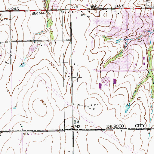 Topographic Map of Eagle Stadium, TX