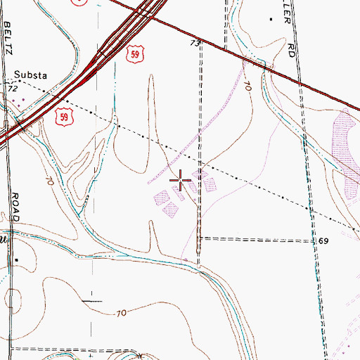 Topographic Map of Edward Mercer Stadium, TX