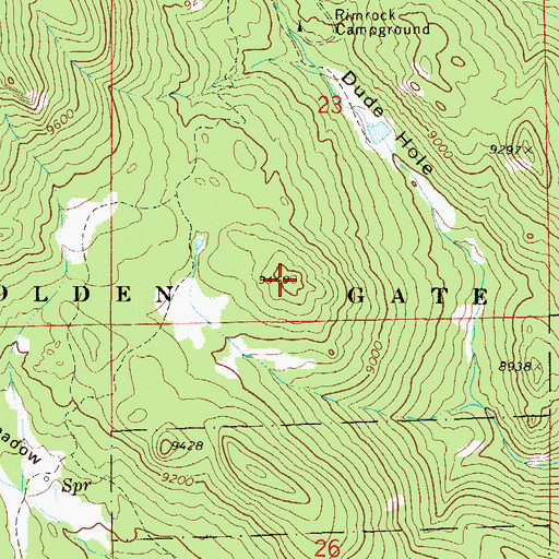 Topographic Map of Golden Gate Canyon State Park, CO