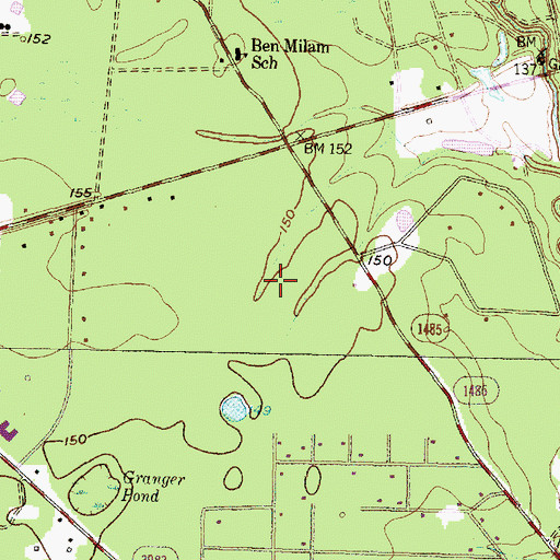 Topographic Map of Coney Creek High School Football Stadium, TX