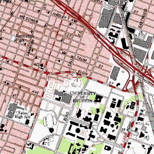 Topographic Map of Cougar Field, TX