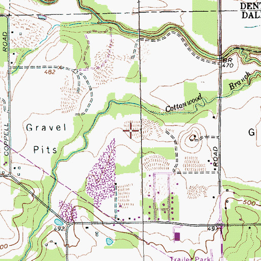 Topographic Map of Cowboy Stadium, TX