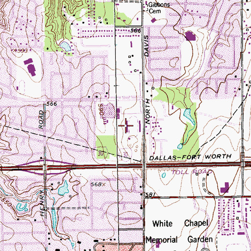 Topographic Map of Cravens Field, TX