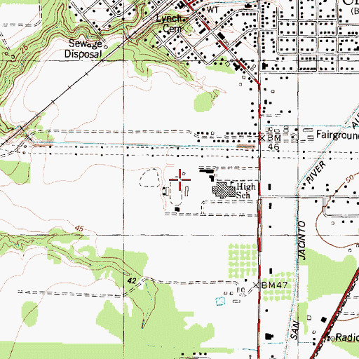 Topographic Map of Crosby Stadium, TX