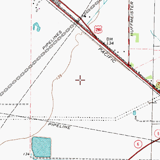 Topographic Map of Cypress Falls High School Football Field, TX