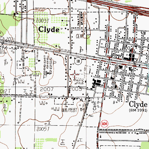 Topographic Map of Bulldog Stadium, TX
