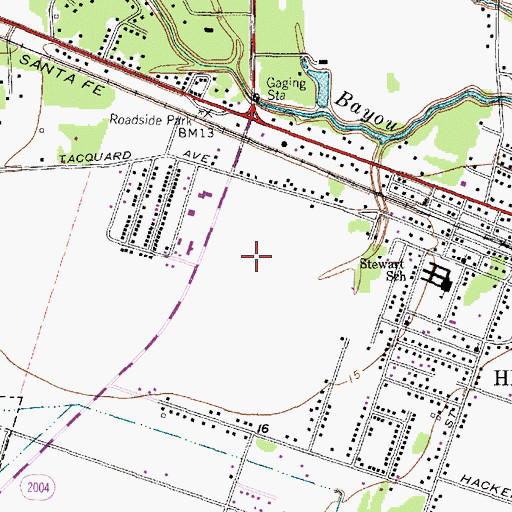 Topographic Map of Bulldog Stadium, TX