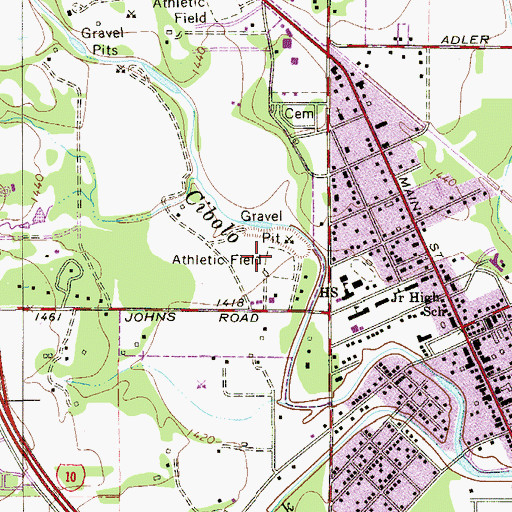 Topographic Map of BYAA Merchant Field, TX