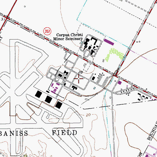 Topographic Map of Cabaniss Field, TX