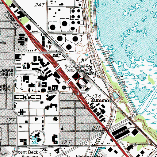 Topographic Map of Cardinal Stadium, TX
