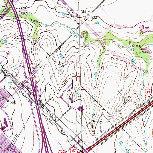 Topographic Map of Charger Stadium, TX