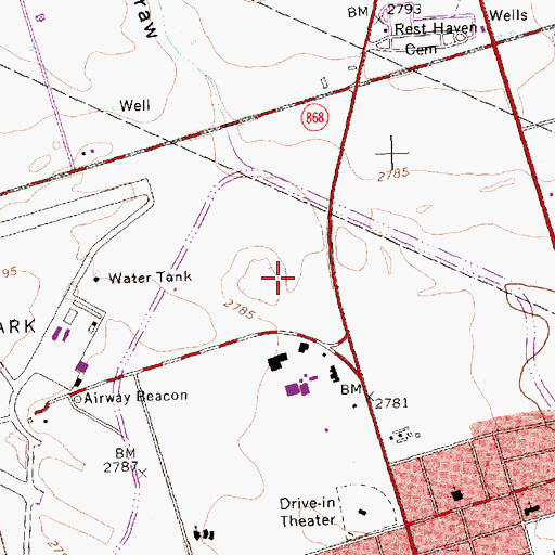 Topographic Map of Christensen Stadium, TX
