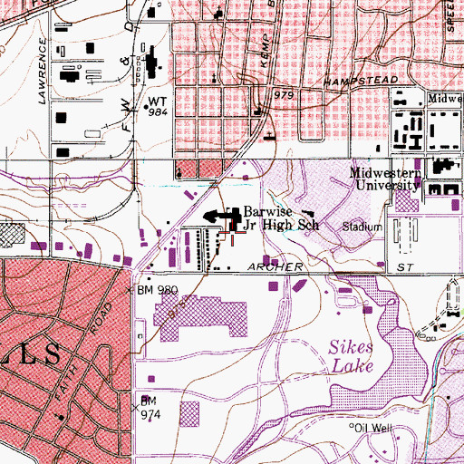Topographic Map of Barwise Junior High School Field, TX