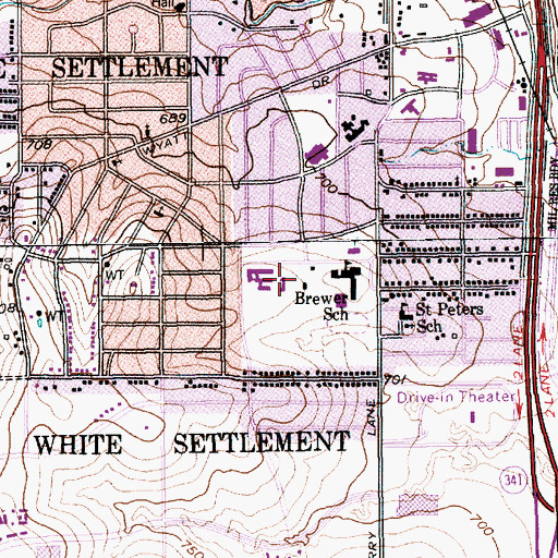 Topographic Map of Bear Stadium, TX