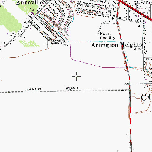 Topographic Map of Bear Stadium, TX