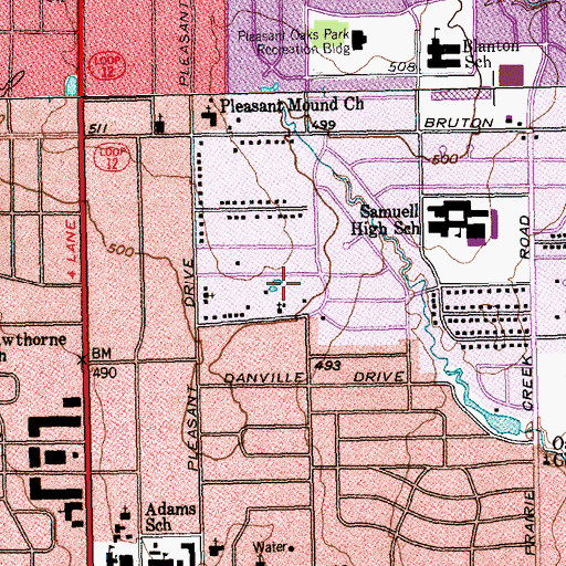 Topographic Map of Blazer Stadium, TX