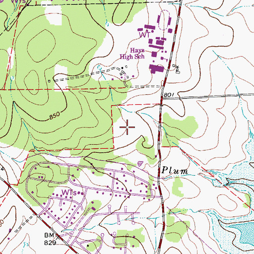 Topographic Map of Bob Shelton Stadium, TX