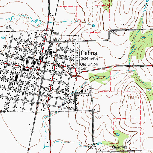 Topographic Map of Bobcat Stadium, TX