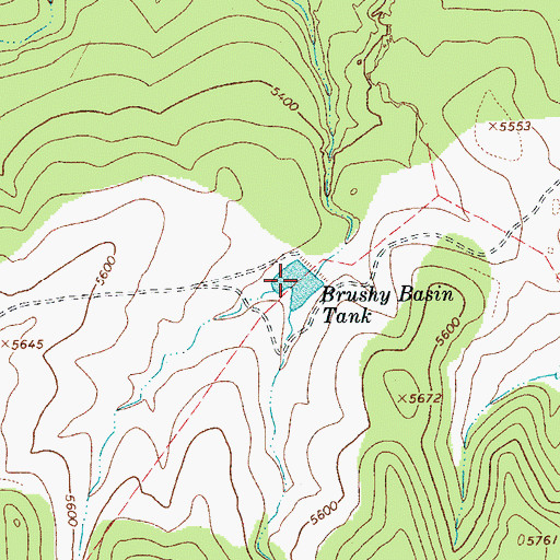 Topographic Map of Brushy Basin Tank, AZ