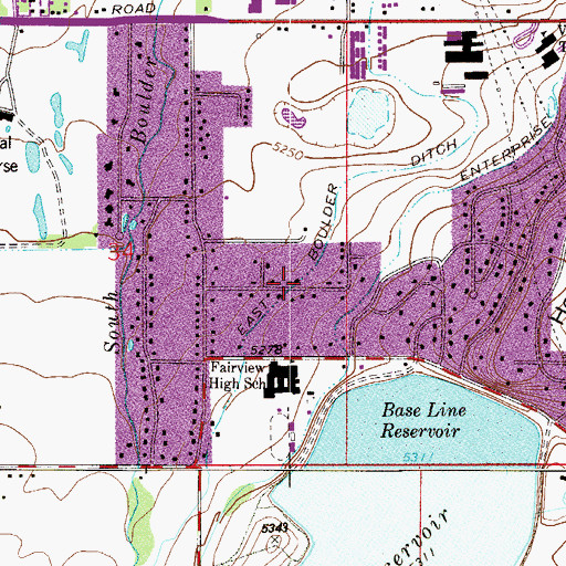 Topographic Map of East Boulder Ditch, CO
