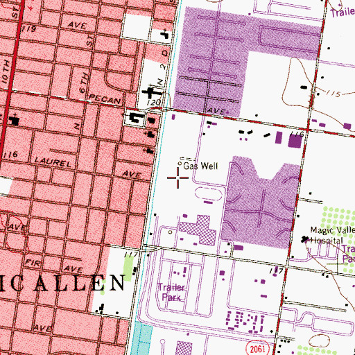 Topographic Map of Alfredo 'Boxer' Hernandez Stadium, TX