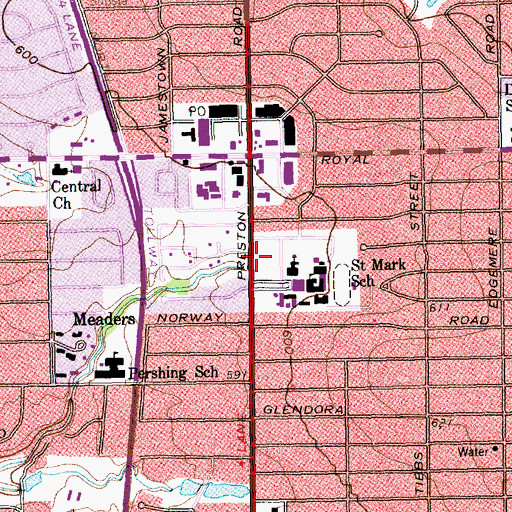 Topographic Map of Arthur P Ruff Field, TX