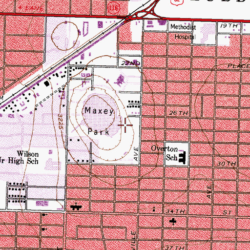 Topographic Map of Western Little League - Covington Field, TX