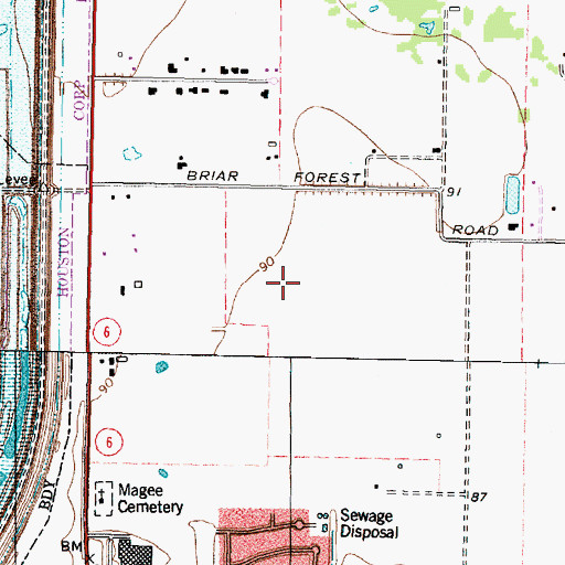 Topographic Map of Westside High School Baseball Field, TX