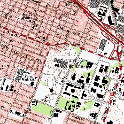 Topographic Map of Hofheinz Pavilion, TX