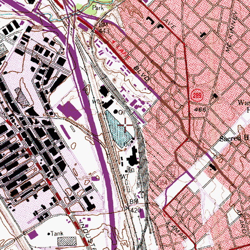 Topographic Map of American Airlines Center, TX