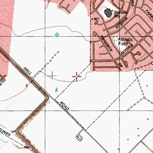 Topographic Map of San Jacinto College South Baseball Field, TX