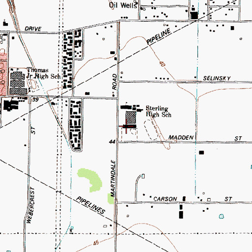Topographic Map of Sterling High School Baseball Field, TX