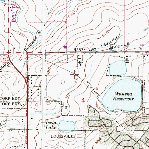 Topographic Map of Highline Lateral, CO