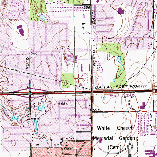 Topographic Map of Lamar High School Baseball Field, TX